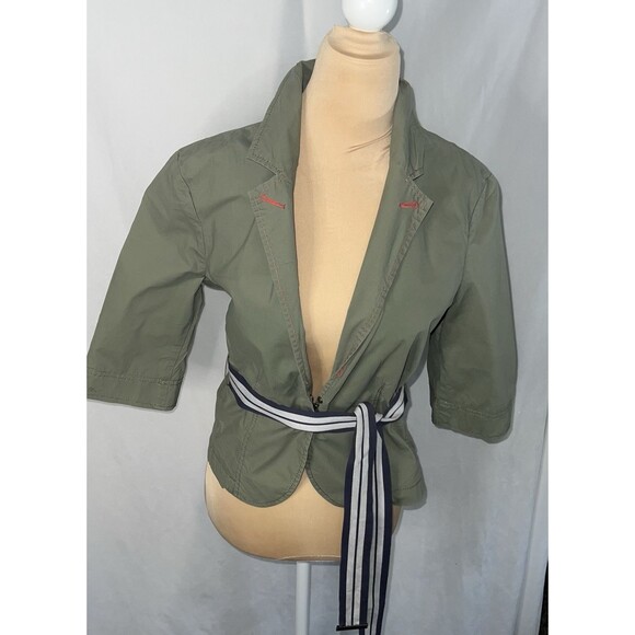Guess Jeans Stretch Khaki Green Jacket Women’s Size L - Picture 1 of 7
